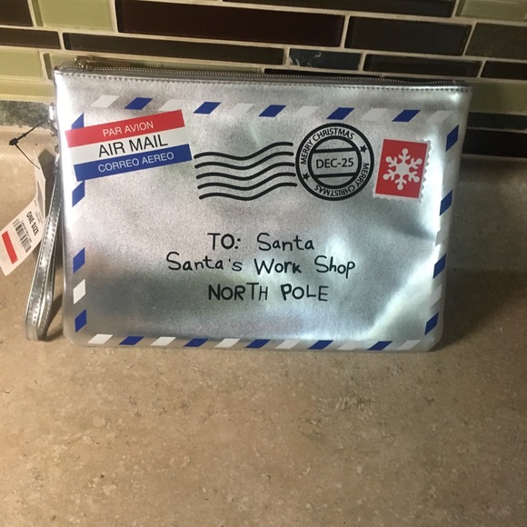 Celebrate Shop Postcard Oversized Wristlet- Silver - Picture 2 of 5